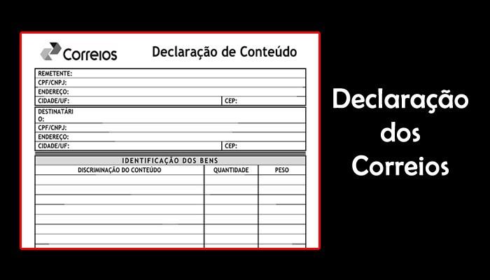 API Relatório Declaração Conteúdo para Correios WorkControl